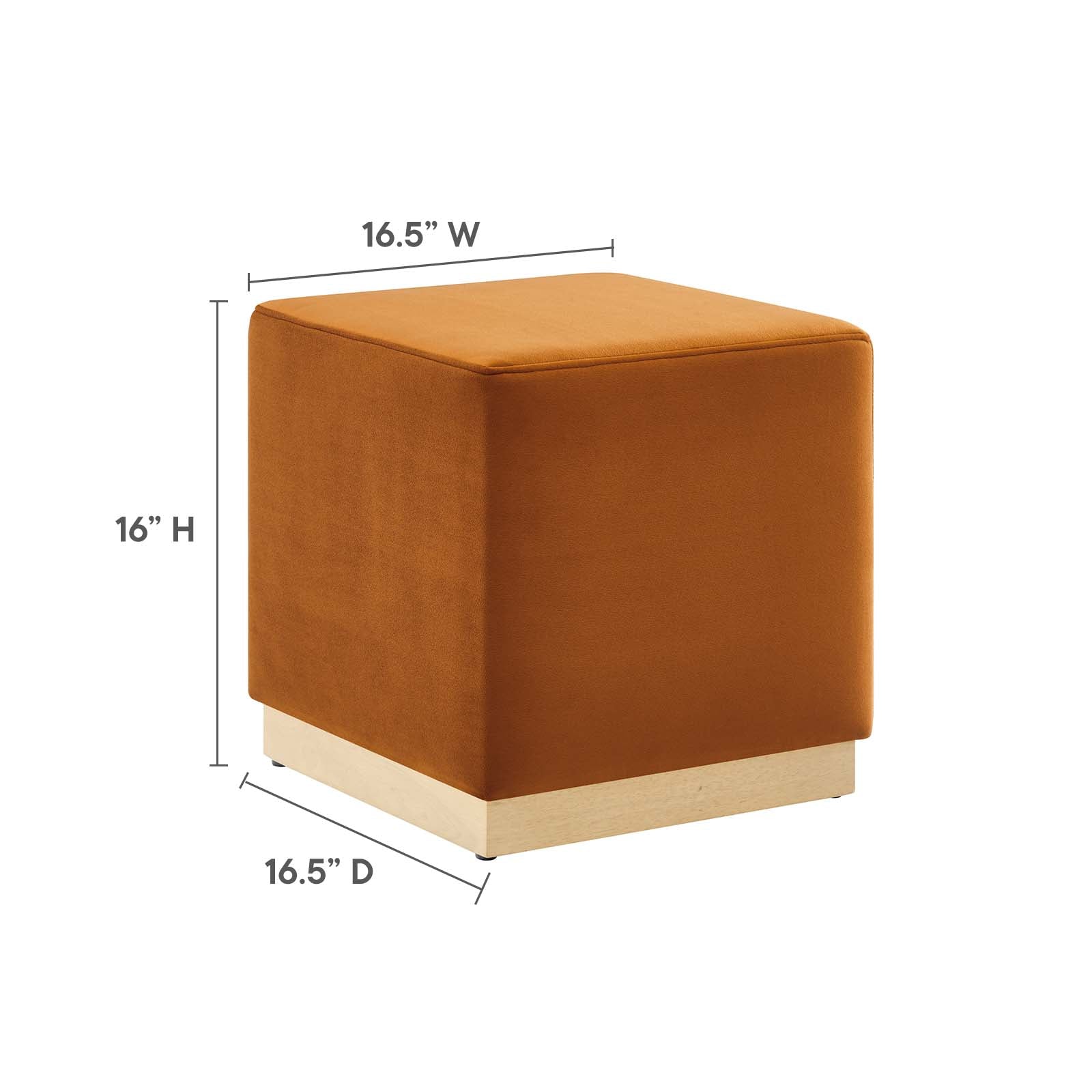 Tilden 17" Square Performance Velvet Upholstered Ottoman By Modway - EEI-6640 | Ottomans | Modishstore - 31