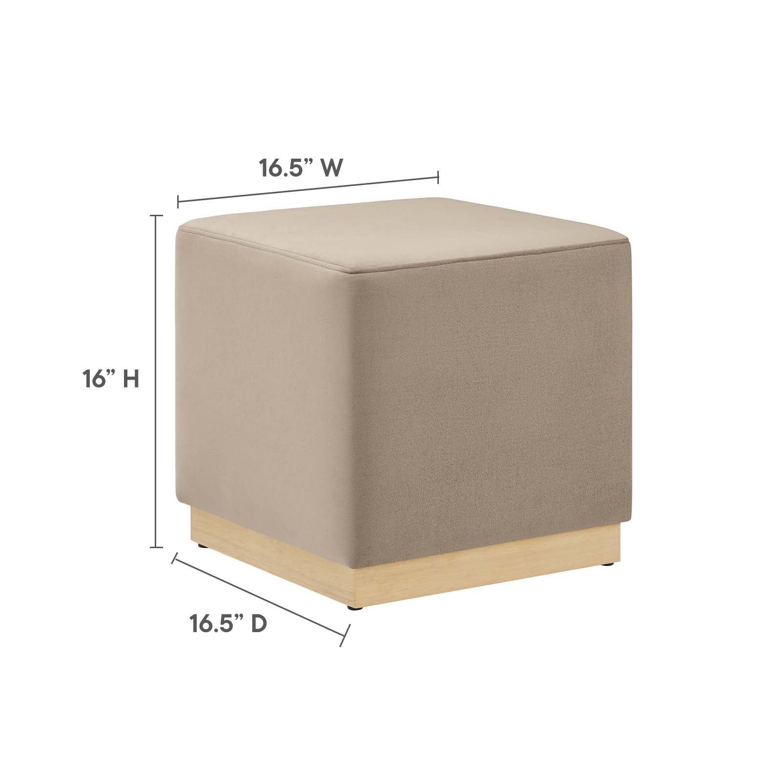 Tilden 17" Square Performance Velvet Upholstered Ottoman By Modway - EEI-6640 | Ottomans | Modishstore - 39