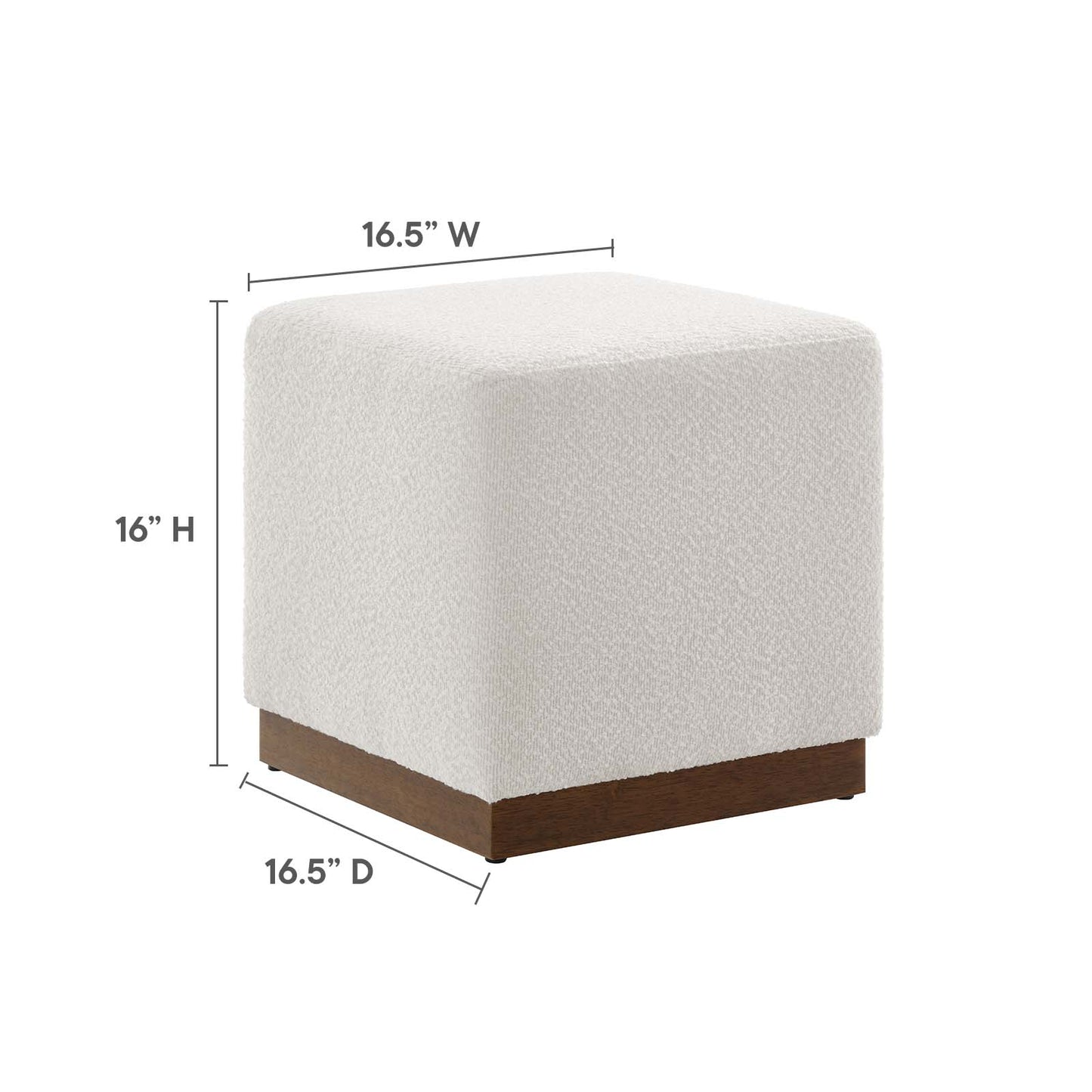 Tilden 17" Square Boucle Upholstered Ottoman By Modway - EEI-6641 | Ottomans | Modishstore - 8
