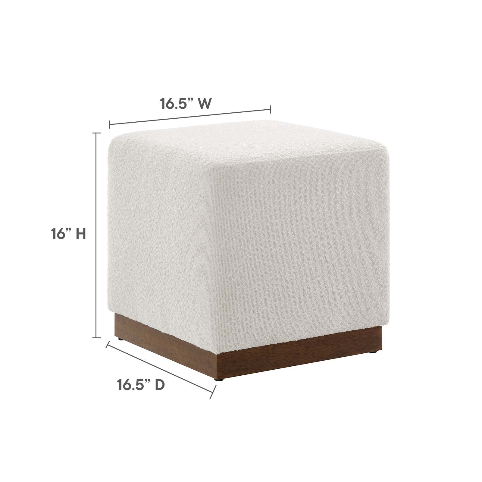 Tilden 17" Square Boucle Upholstered Ottoman By Modway - EEI-6641 | Ottomans | Modishstore - 8