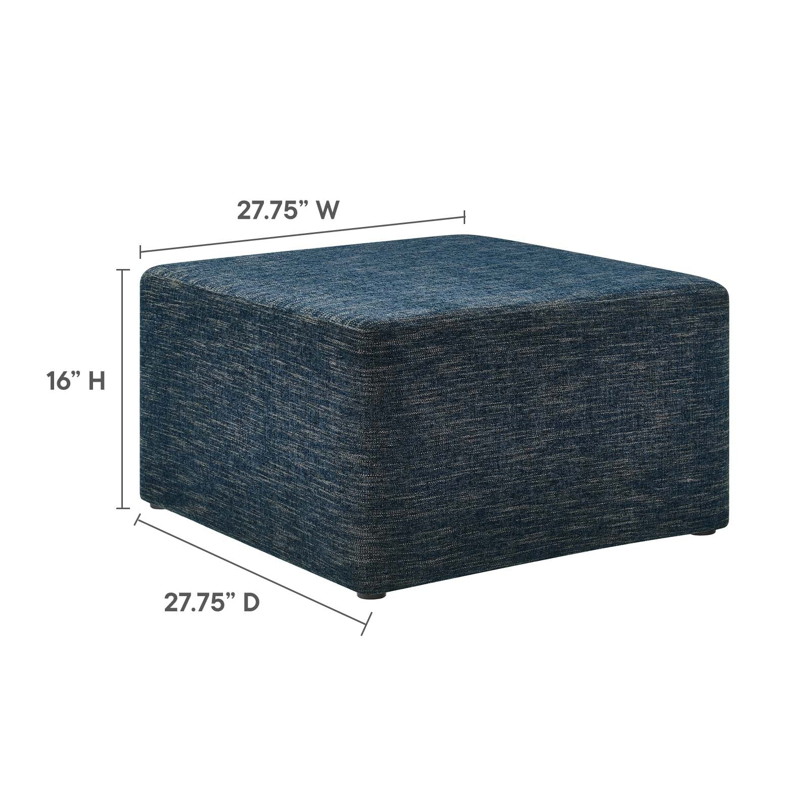 Callum Large 28" Square Woven Heathered Fabric Upholstered Ottoman By Modway - EEI-6642 | Ottomans | Modishstore - 8