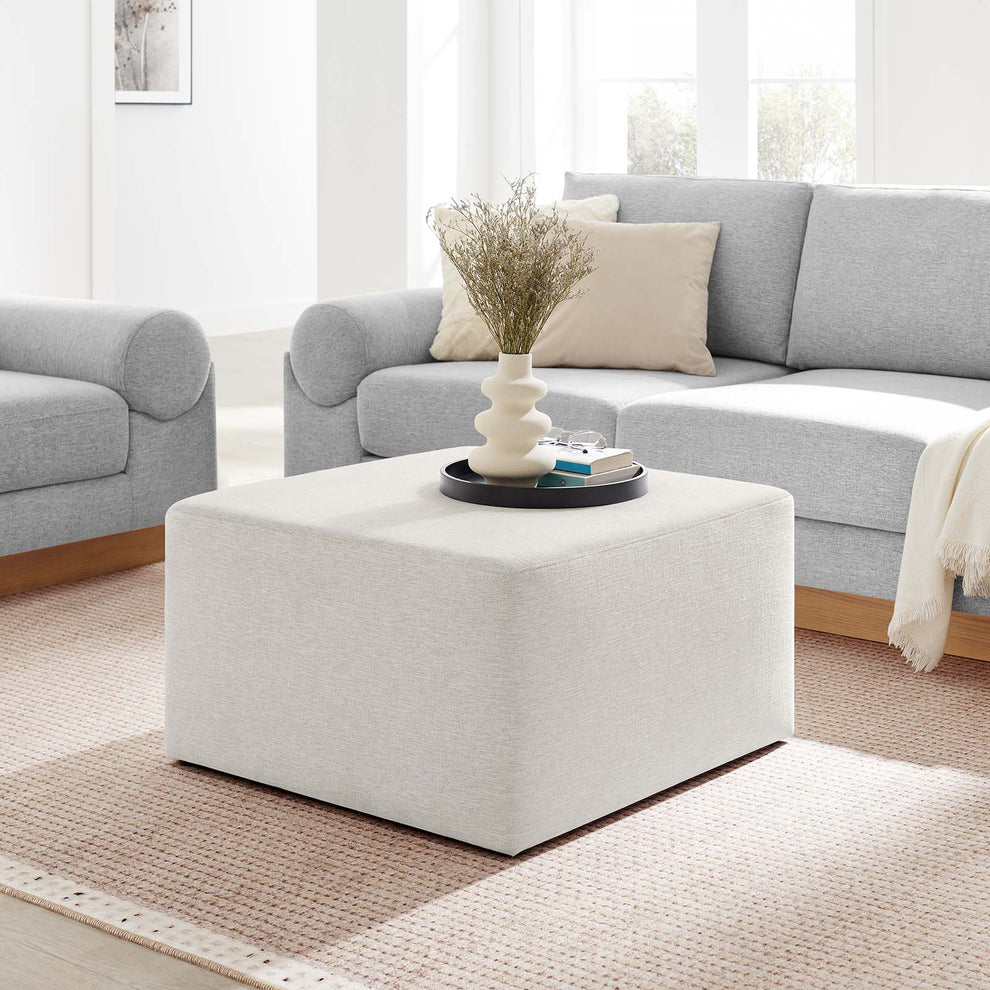 Callum Large 28" Square Woven Heathered Fabric Upholstered Ottoman By Modway - EEI-6642 | Ottomans | Modishstore - 16