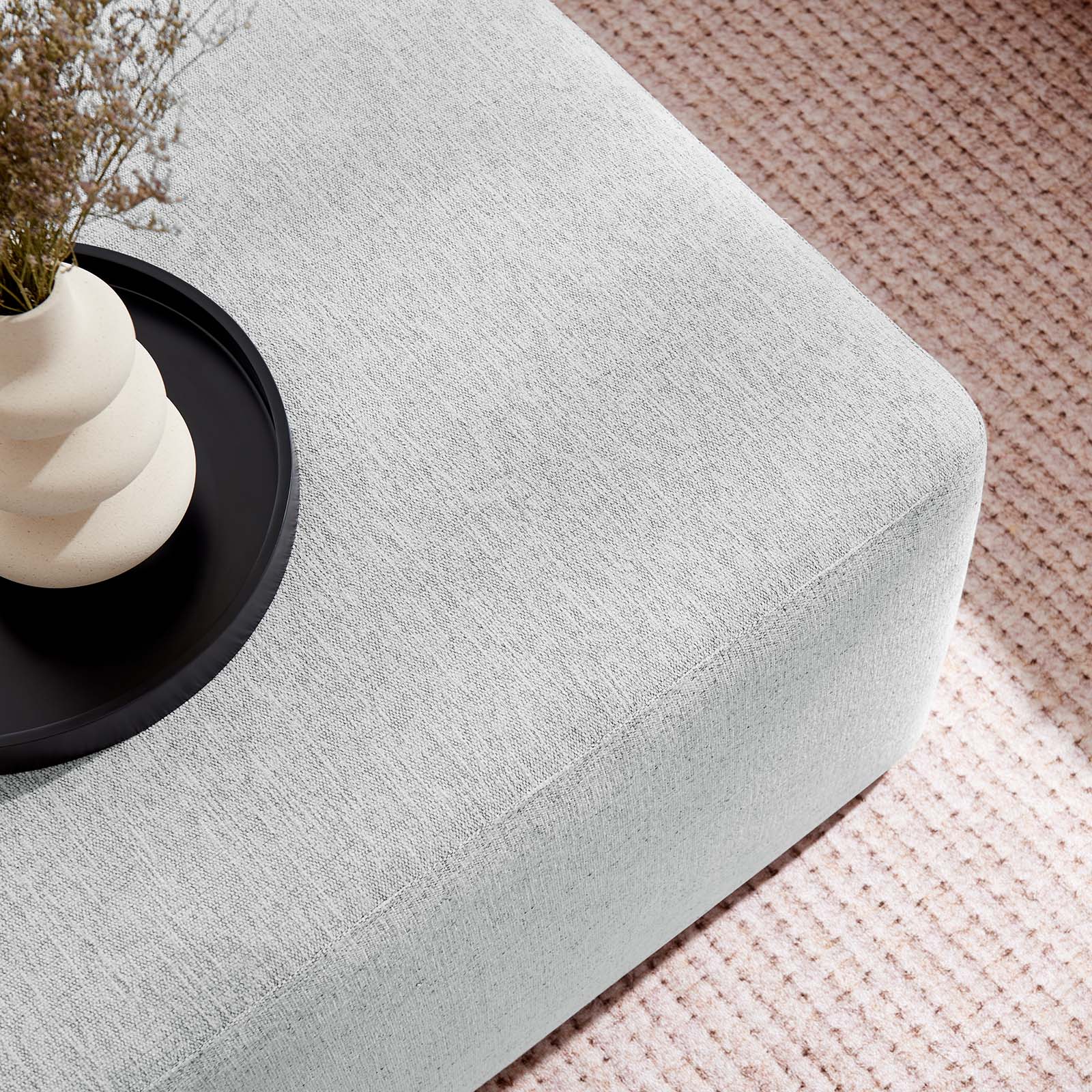 Callum Large 28" Square Woven Heathered Fabric Upholstered Ottoman By Modway - EEI-6642 | Ottomans | Modishstore - 21