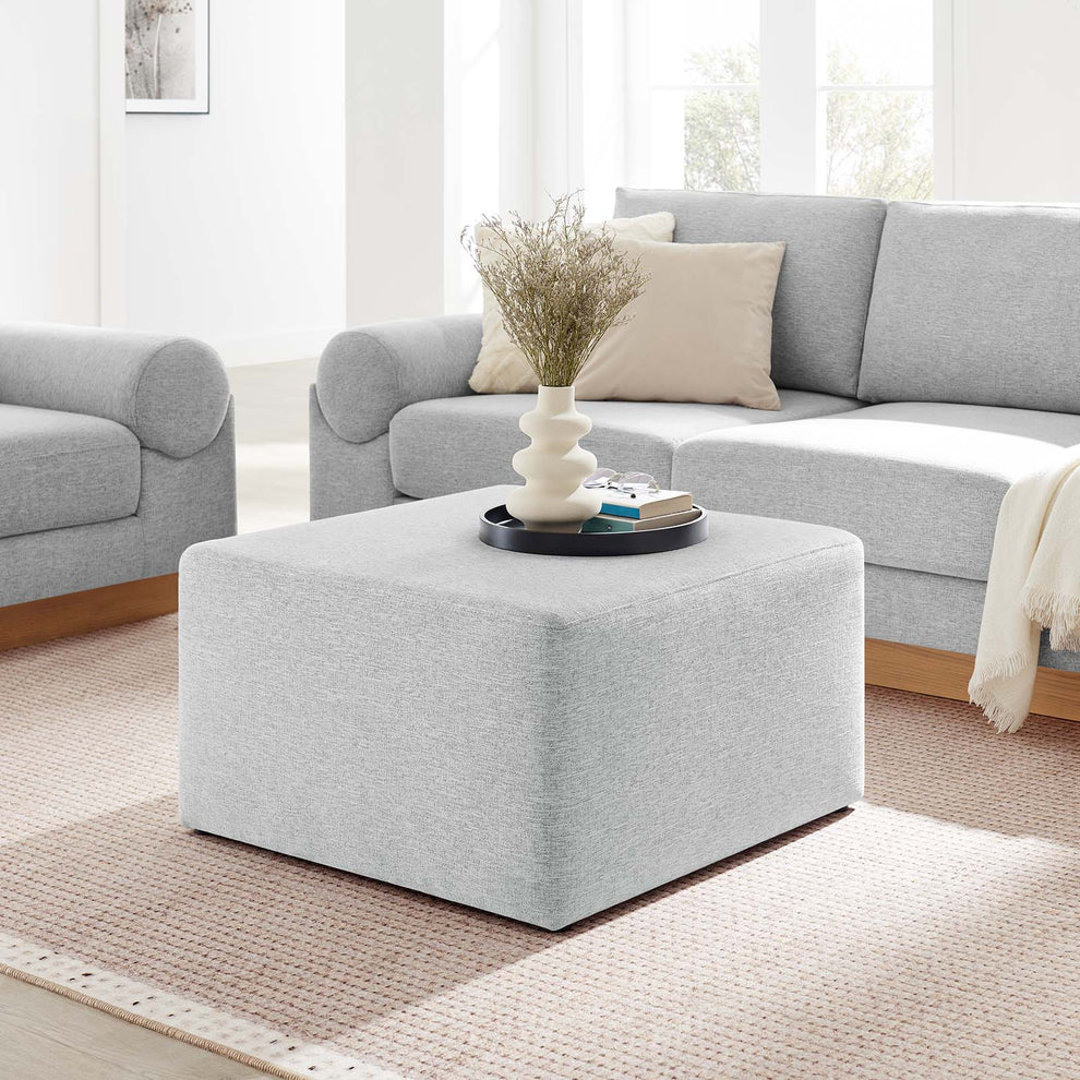 Callum Large 28" Square Woven Heathered Fabric Upholstered Ottoman By Modway - EEI-6642 | Ottomans | Modishstore - 24