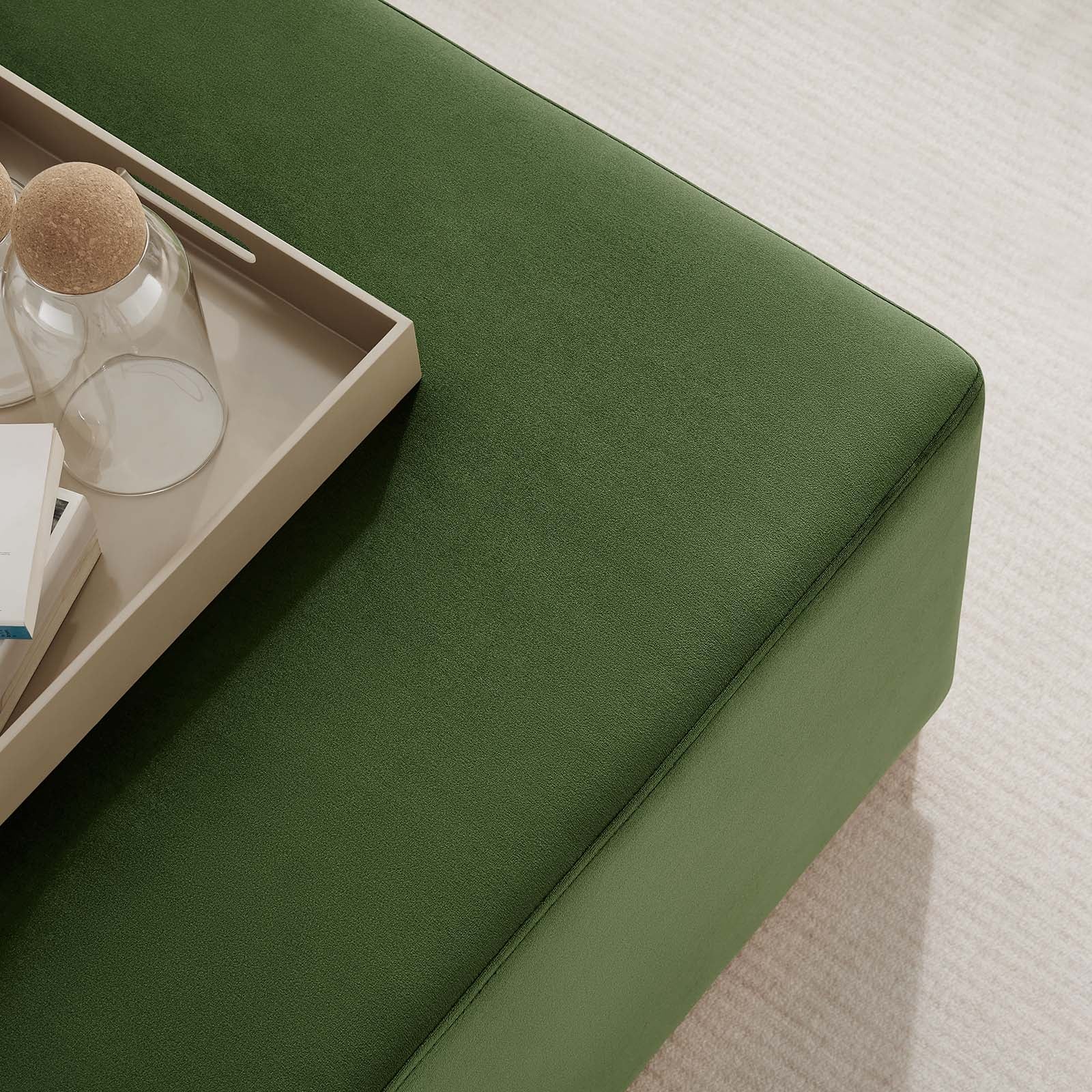 Tilden Large 28" Square Performance Velvet Upholstered Ottoman By Modway - EEI-6643 | Ottomans | Modishstore - 21