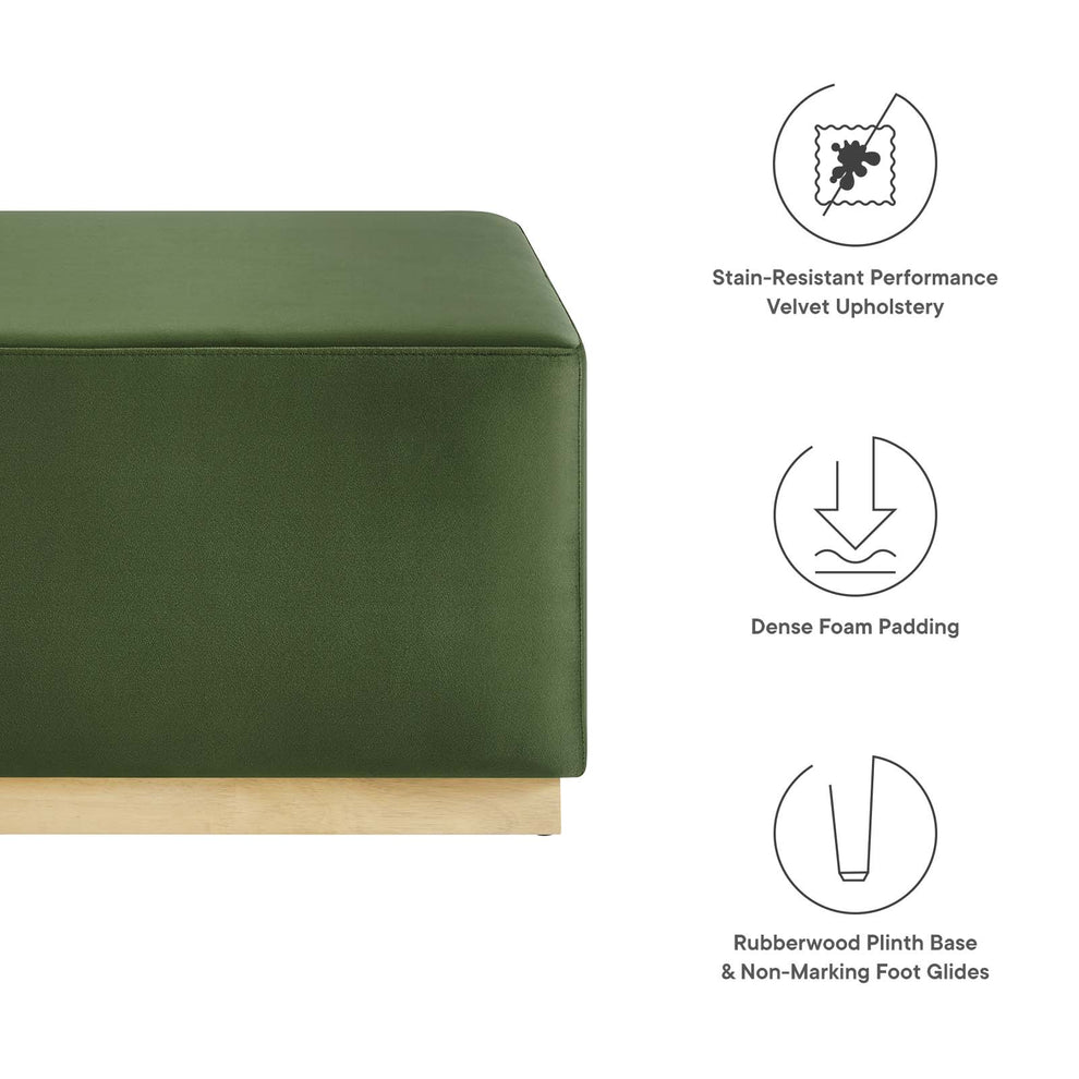 Tilden Large 28" Square Performance Velvet Upholstered Ottoman By Modway - EEI-6643 | Ottomans | Modishstore - 22
