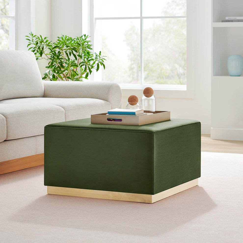 Tilden Large 28" Square Performance Velvet Upholstered Ottoman By Modway - EEI-6643 | Ottomans | Modishstore - 24