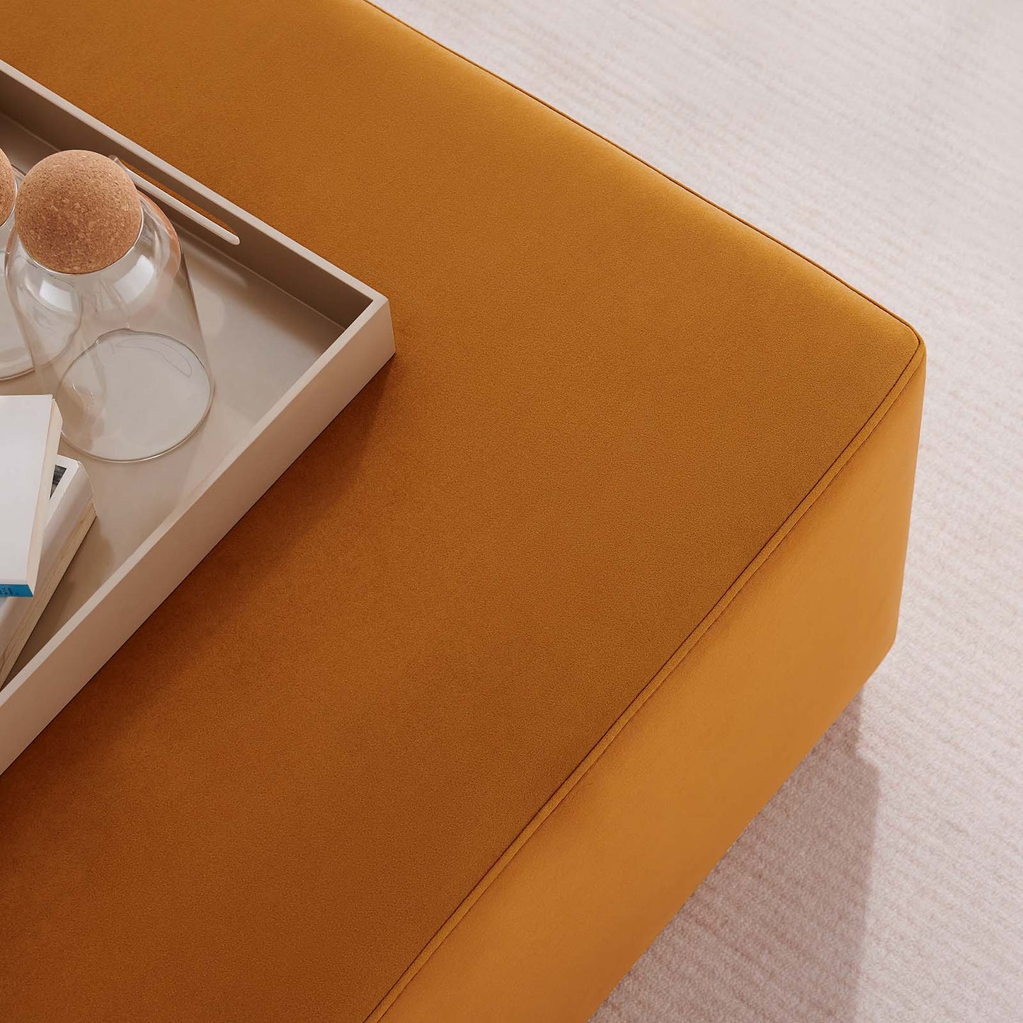 Tilden Large 28" Square Performance Velvet Upholstered Ottoman By Modway - EEI-6643 | Ottomans | Modishstore - 29