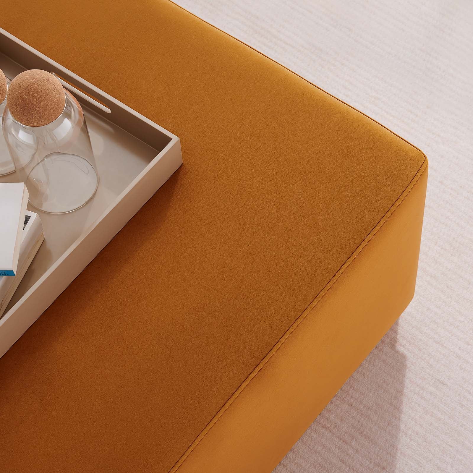 Tilden Large 28" Square Performance Velvet Upholstered Ottoman By Modway - EEI-6643 | Ottomans | Modishstore - 29