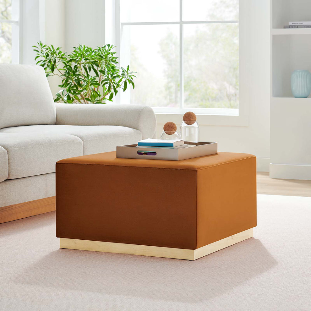 Tilden Large 28" Square Performance Velvet Upholstered Ottoman By Modway - EEI-6643 | Ottomans | Modishstore - 32