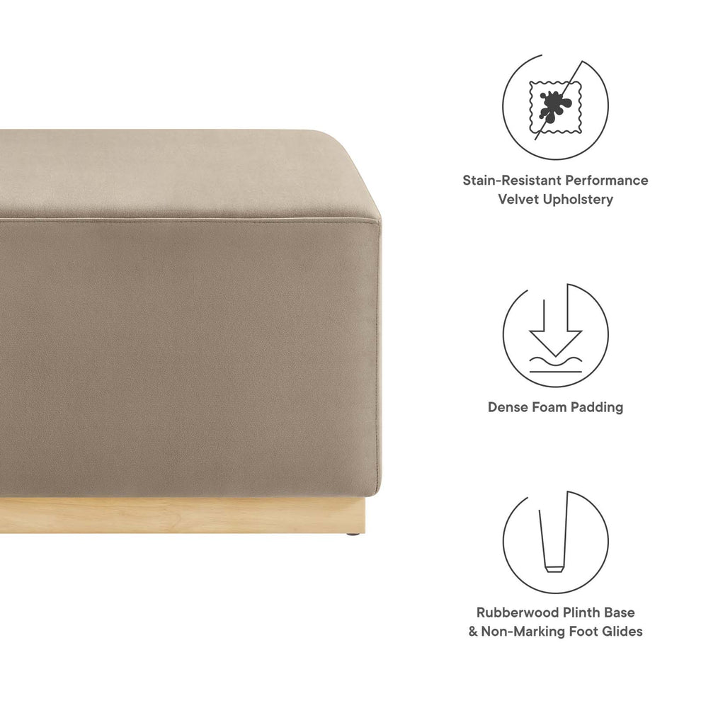Tilden Large 28" Square Performance Velvet Upholstered Ottoman By Modway - EEI-6643 | Ottomans | Modishstore - 38