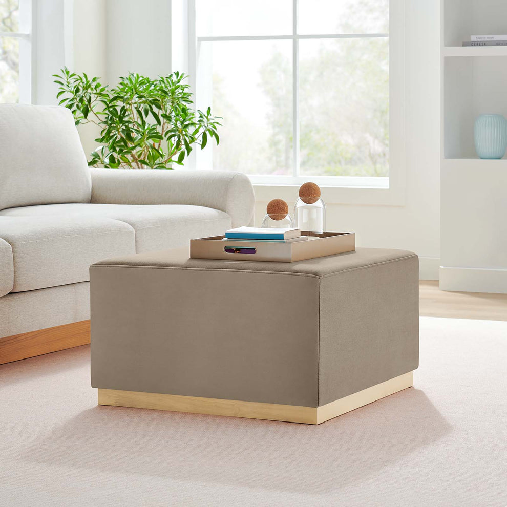 Tilden Large 28" Square Performance Velvet Upholstered Ottoman By Modway - EEI-6643 | Ottomans | Modishstore - 40