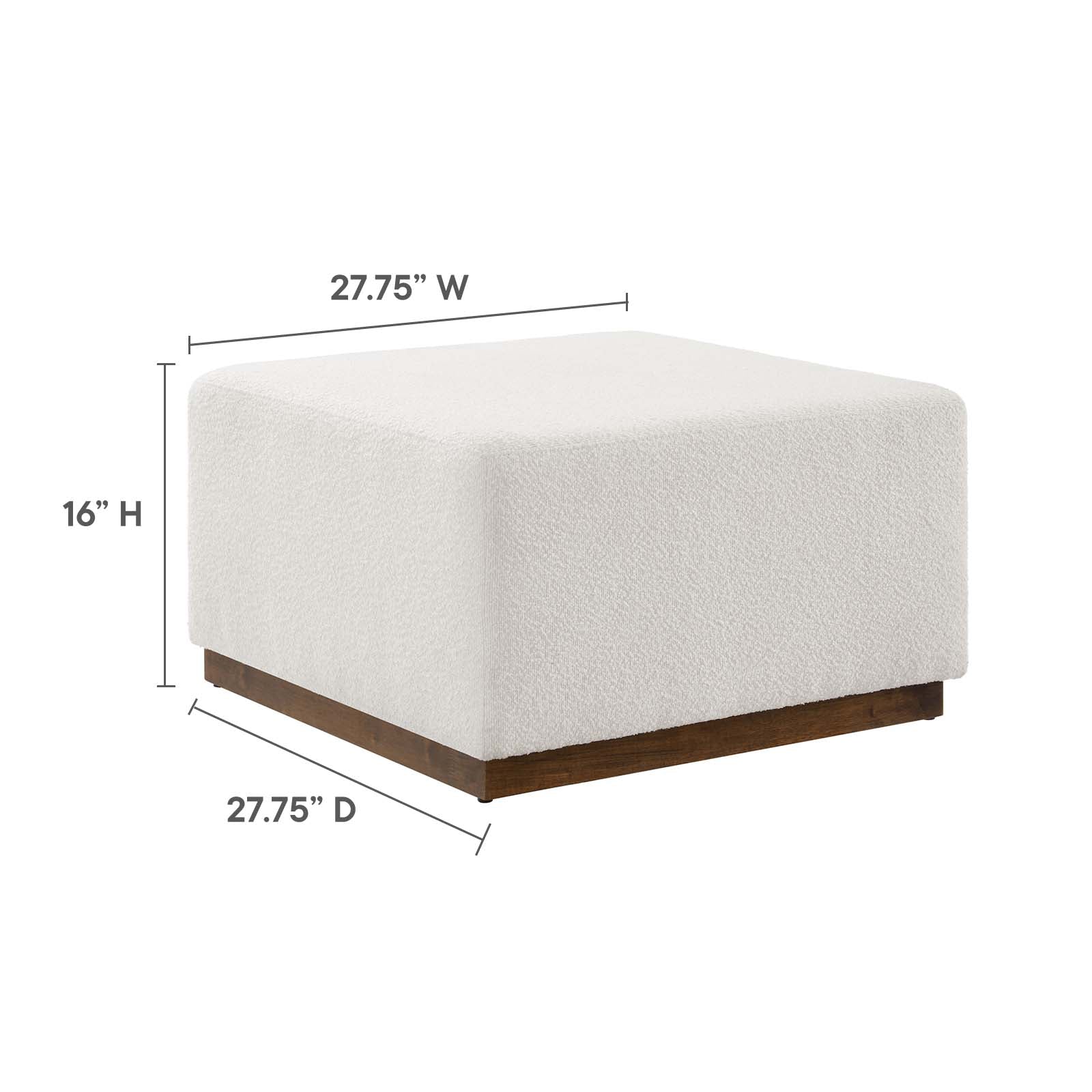 Tilden Large 28" Square Boucle Upholstered Ottoman By Modway - EEI-6644 | Ottomans | Modishstore - 8