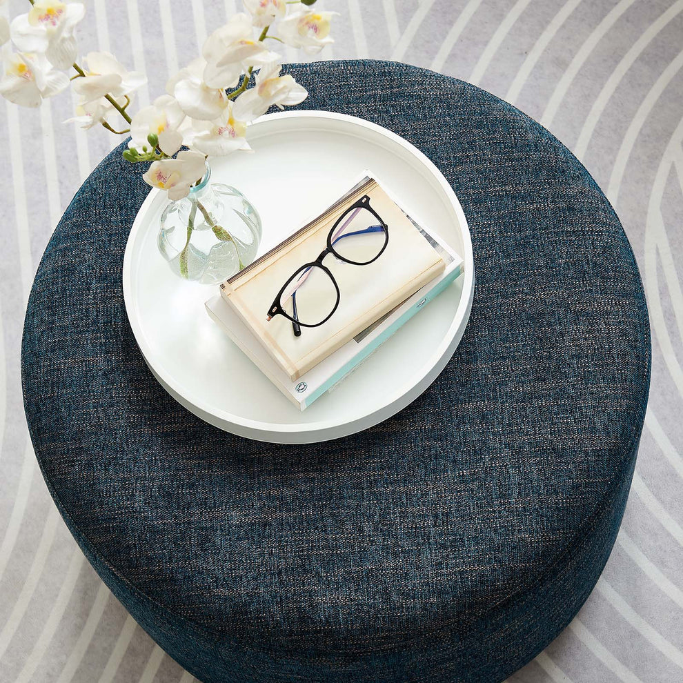Callum Large 23" Round Woven Heathered Fabric Upholstered Ottoman By Modway - EEI-6645 | Ottomans | Modishstore - 5