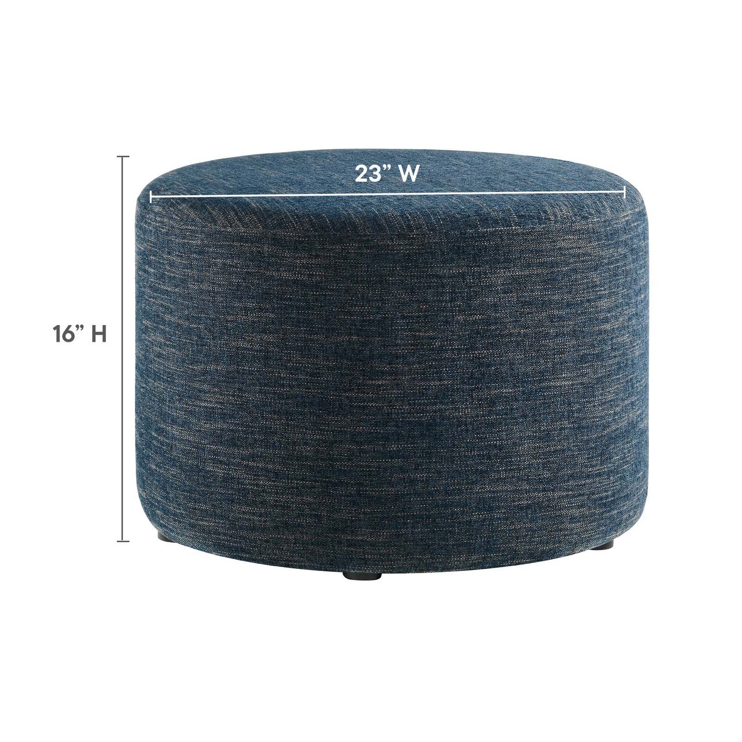 Callum Large 23" Round Woven Heathered Fabric Upholstered Ottoman By Modway - EEI-6645 | Ottomans | Modishstore - 7