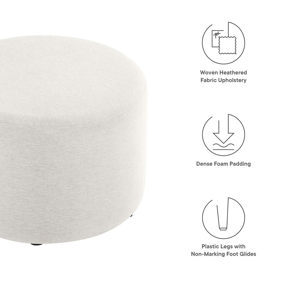 Callum Large 23" Round Woven Heathered Fabric Upholstered Ottoman By Modway - EEI-6645 | Ottomans | Modishstore - 13