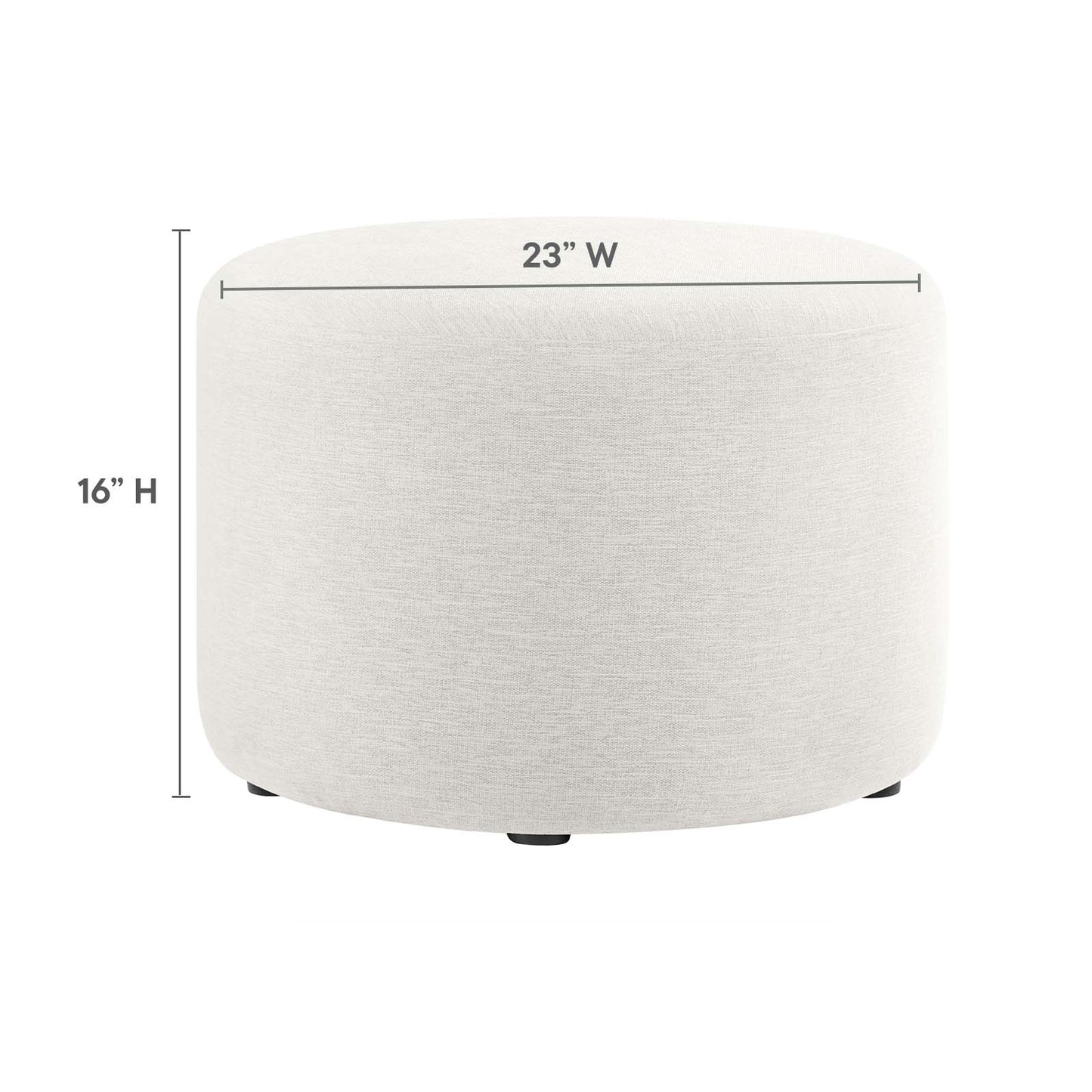 Callum Large 23" Round Woven Heathered Fabric Upholstered Ottoman By Modway - EEI-6645 | Ottomans | Modishstore - 14