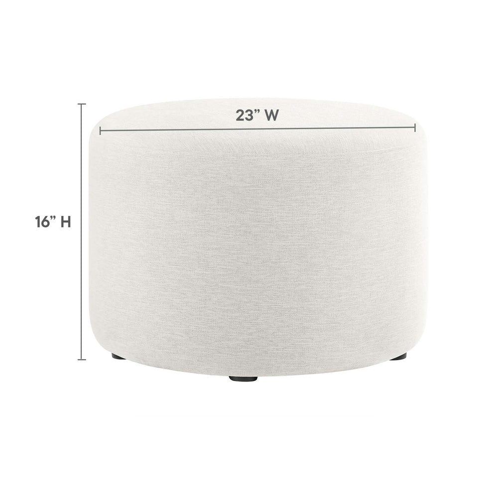 Callum Large 23" Round Woven Heathered Fabric Upholstered Ottoman By Modway - EEI-6645 | Ottomans | Modishstore - 14