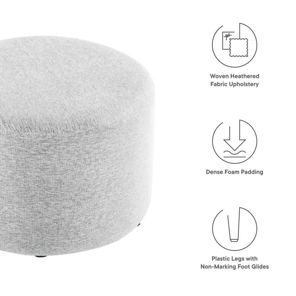 Callum Large 23" Round Woven Heathered Fabric Upholstered Ottoman By Modway - EEI-6645 | Ottomans | Modishstore - 21