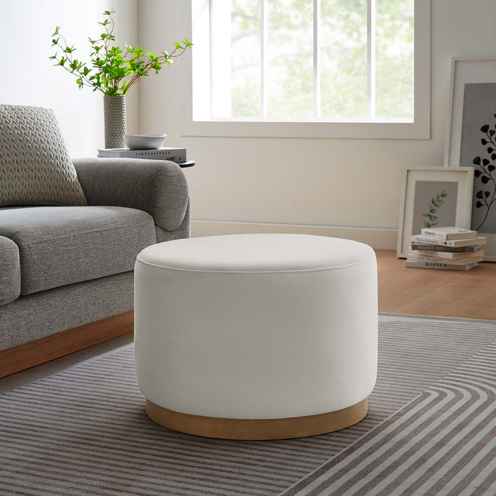 Tilden Large 23" Round Performance Velvet Upholstered Ottoman By Modway - EEI-6646 | Ottomans | Modishstore - 8