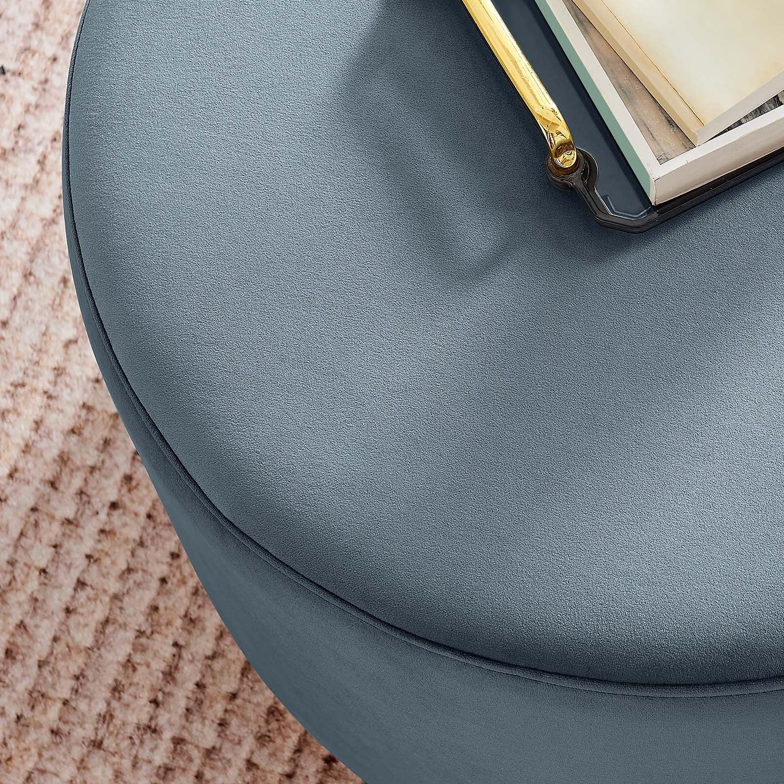 Tilden Large 23" Round Performance Velvet Upholstered Ottoman By Modway - EEI-6646 | Ottomans | Modishstore - 12