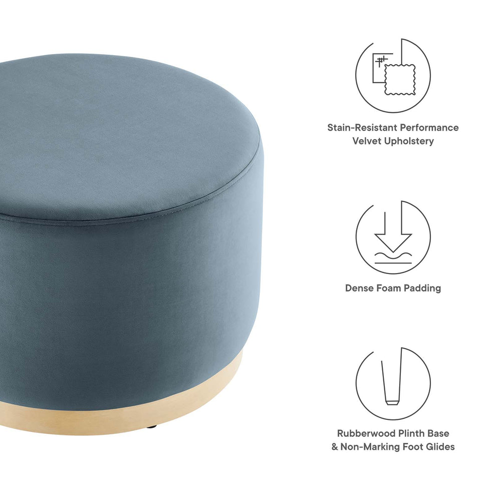 Tilden Large 23" Round Performance Velvet Upholstered Ottoman By Modway - EEI-6646 | Ottomans | Modishstore - 13