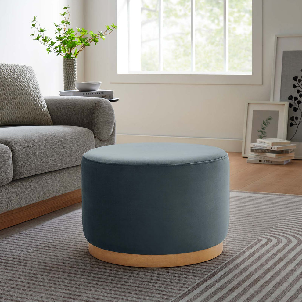 Tilden Large 23" Round Performance Velvet Upholstered Ottoman By Modway - EEI-6646 | Ottomans | Modishstore - 16