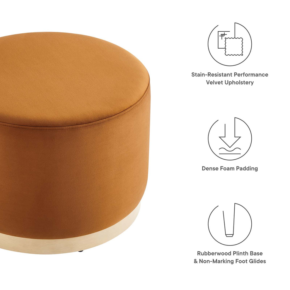 Tilden Large 23" Round Performance Velvet Upholstered Ottoman By Modway - EEI-6646 | Ottomans | Modishstore - 29
