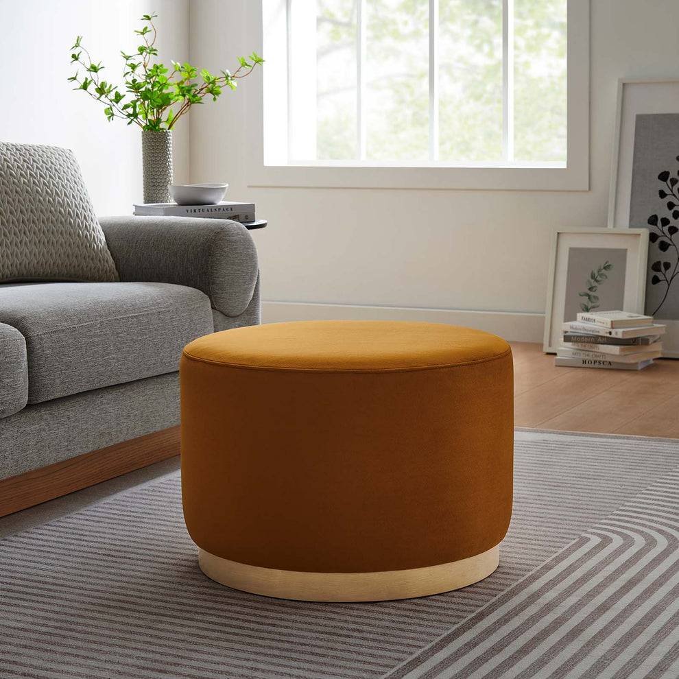 Tilden Large 23" Round Performance Velvet Upholstered Ottoman By Modway - EEI-6646 | Ottomans | Modishstore - 32