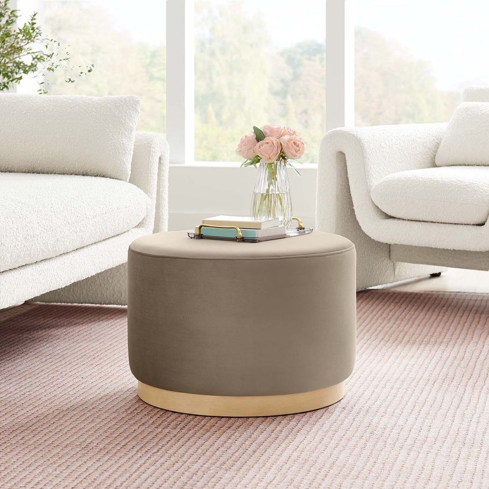 Tilden Large 23" Round Performance Velvet Upholstered Ottoman By Modway - EEI-6646 | Ottomans | Modishstore - 39