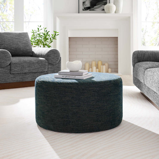 Callum Large 29" Round Woven Heathered Fabric Upholstered Ottoman By Modway - EEI-6647 | Ottomans | Modishstore - 1