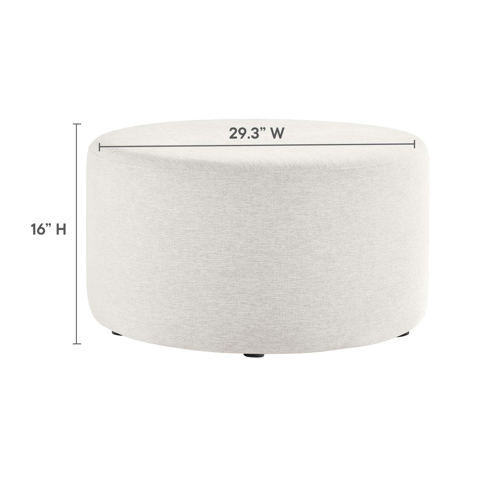 Callum Large 29" Round Woven Heathered Fabric Upholstered Ottoman By Modway - EEI-6647 | Ottomans | Modishstore - 12