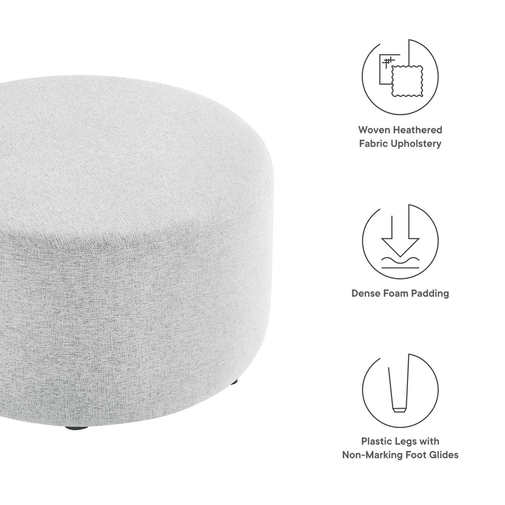 Callum Large 29" Round Woven Heathered Fabric Upholstered Ottoman By Modway - EEI-6647 | Ottomans | Modishstore - 18