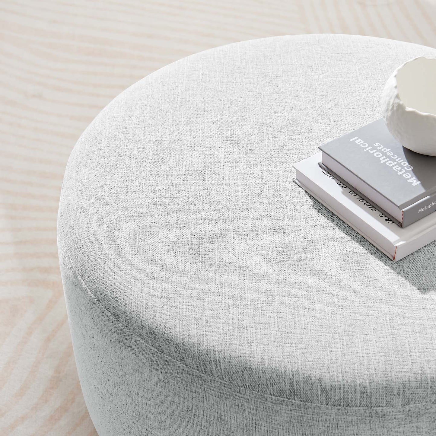 Callum Large 29" Round Woven Heathered Fabric Upholstered Ottoman By Modway - EEI-6647 | Ottomans | Modishstore - 20