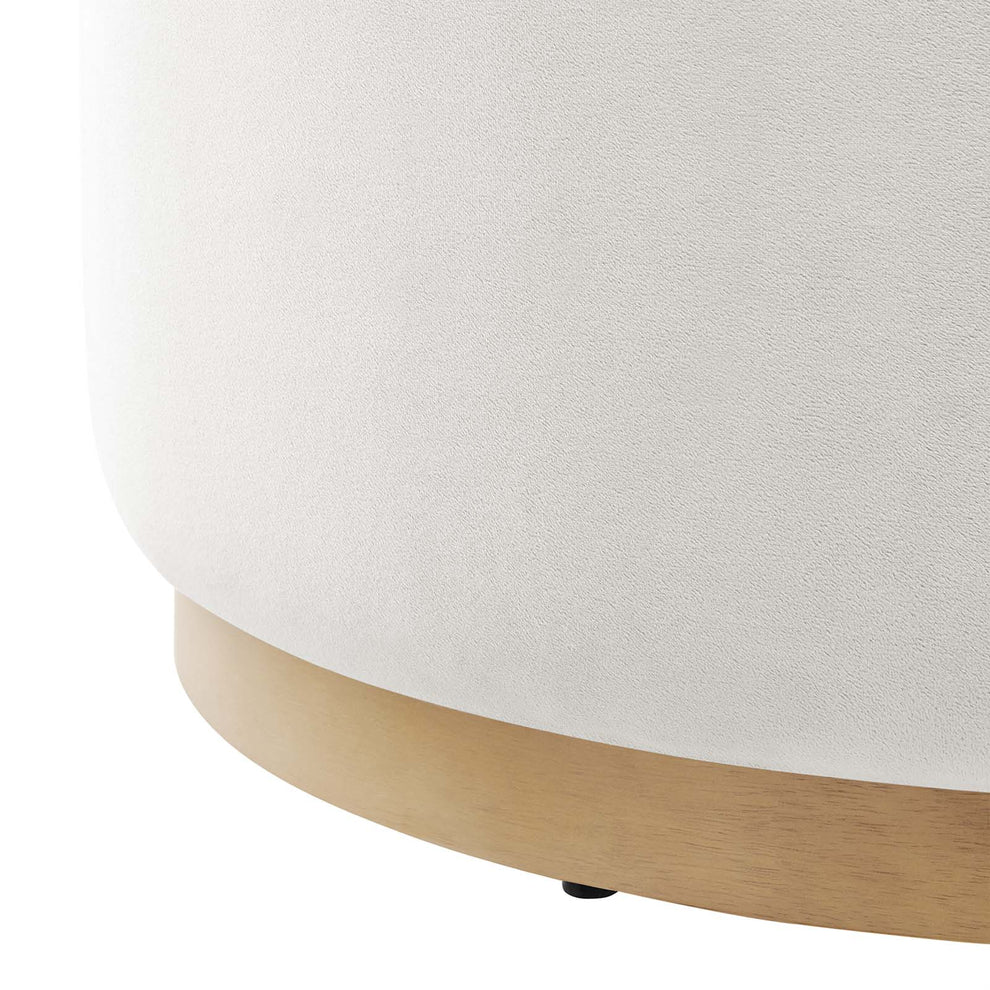 Tilden Large 29" Round Performance Velvet Upholstered Ottoman By Modway - EEI-6648 | Ottomans | Modishstore - 4