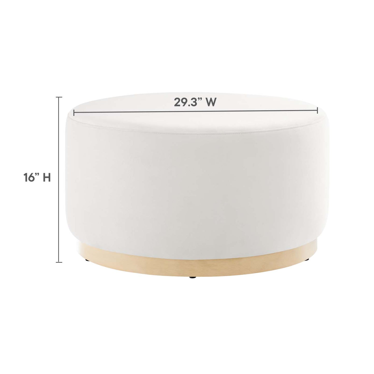 Tilden Large 29" Round Performance Velvet Upholstered Ottoman By Modway - EEI-6648 | Ottomans | Modishstore - 6