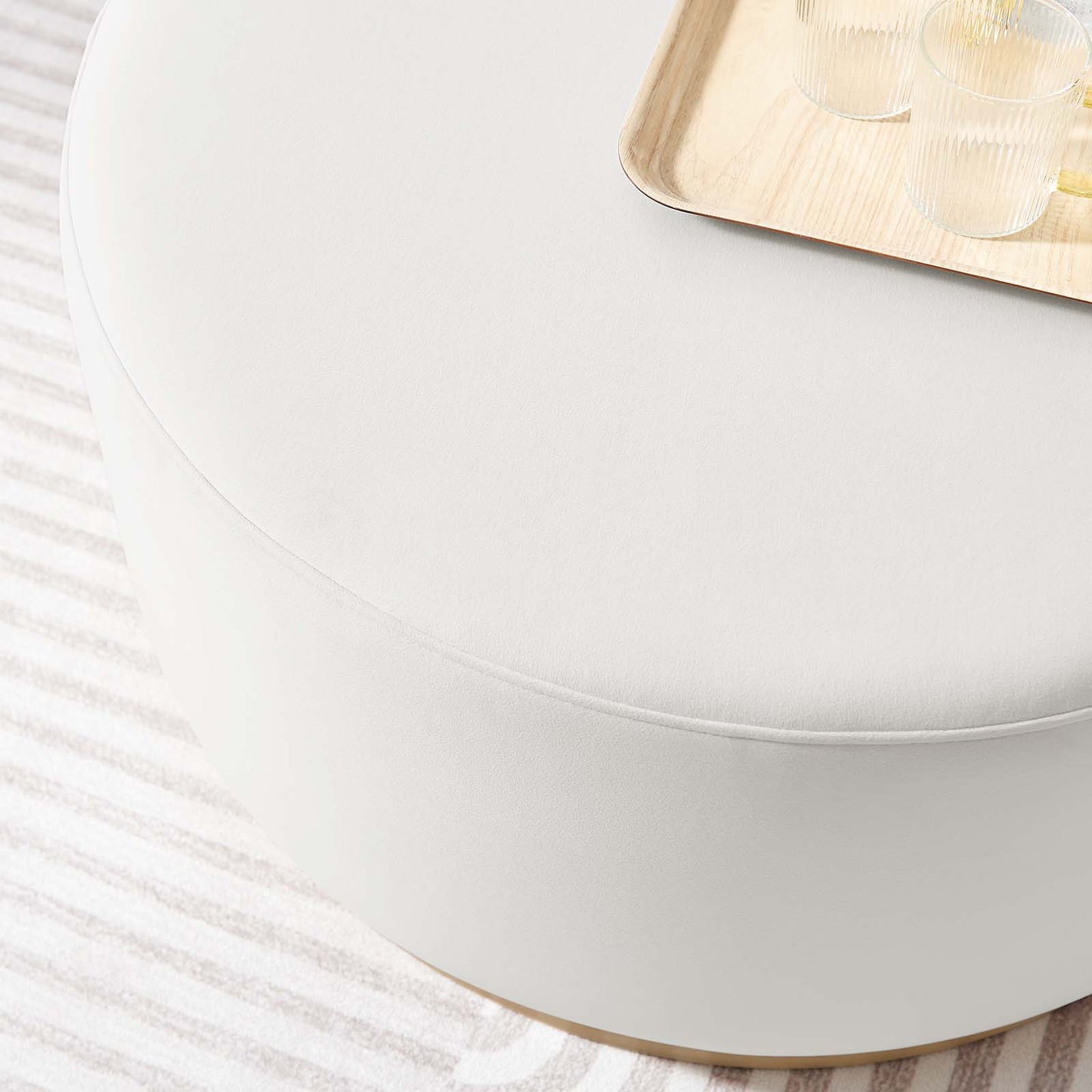 Tilden Large 29" Round Performance Velvet Upholstered Ottoman By Modway - EEI-6648 | Ottomans | Modishstore - 7