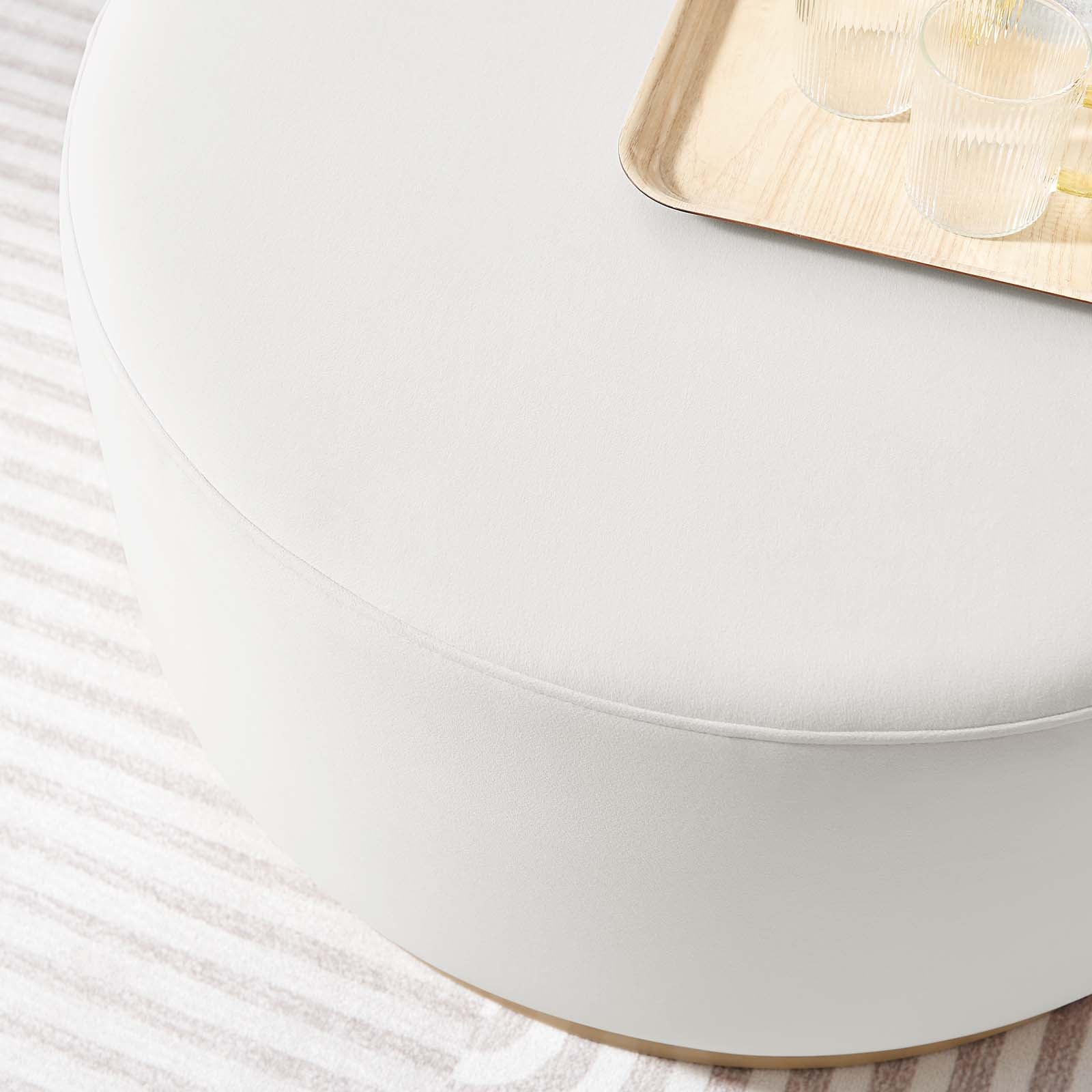 Tilden Large 29" Round Performance Velvet Upholstered Ottoman By Modway - EEI-6648 | Ottomans | Modishstore - 7