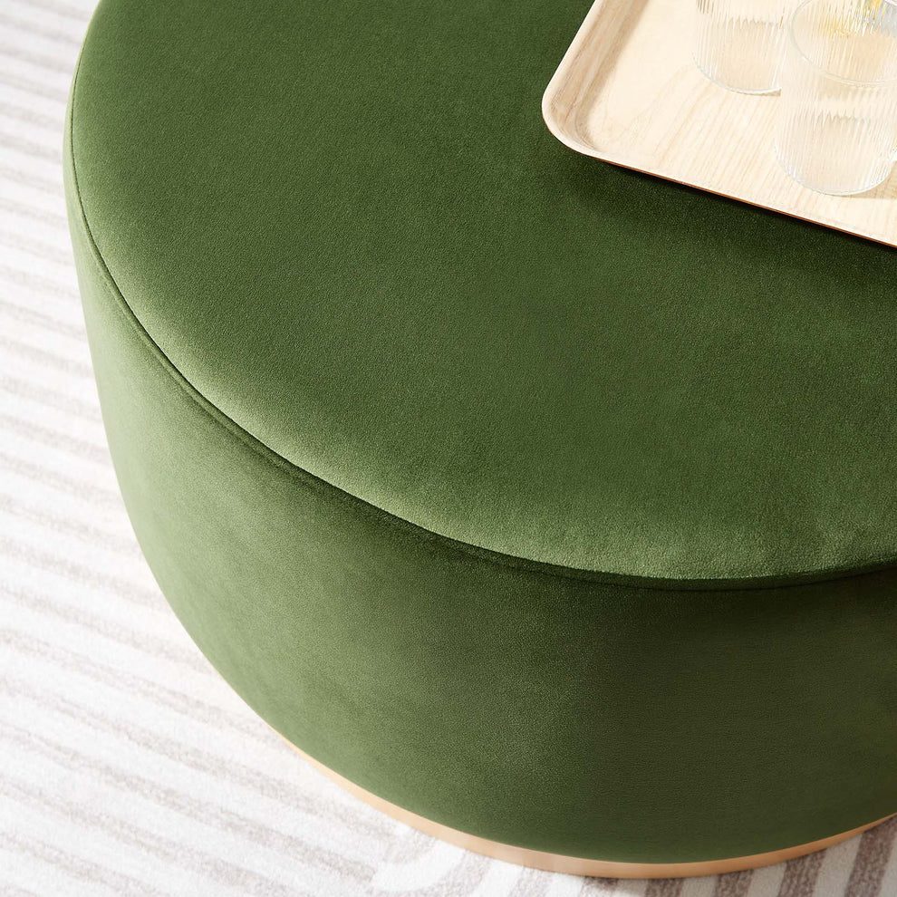 Tilden Large 29" Round Performance Velvet Upholstered Ottoman By Modway - EEI-6648 | Ottomans | Modishstore - 20