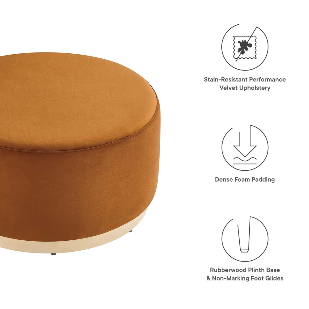 Tilden Large 29" Round Performance Velvet Upholstered Ottoman By Modway - EEI-6648 | Ottomans | Modishstore - 25