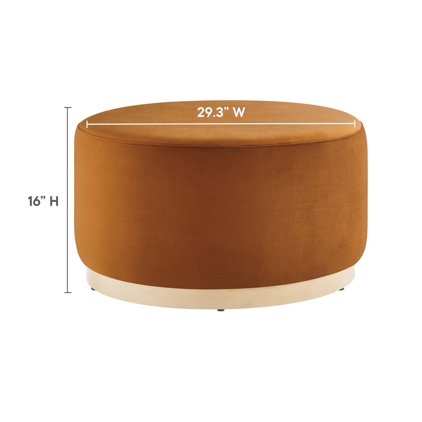 Tilden Large 29" Round Performance Velvet Upholstered Ottoman By Modway - EEI-6648 | Ottomans | Modishstore - 26