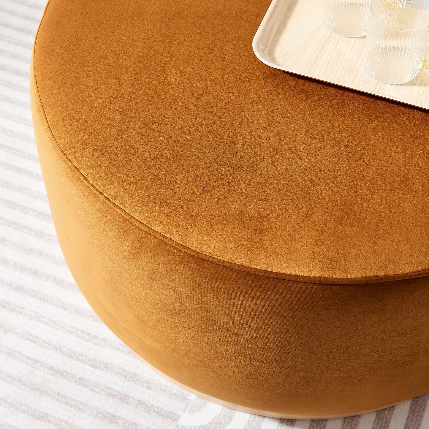 Tilden Large 29" Round Performance Velvet Upholstered Ottoman By Modway - EEI-6648 | Ottomans | Modishstore - 27