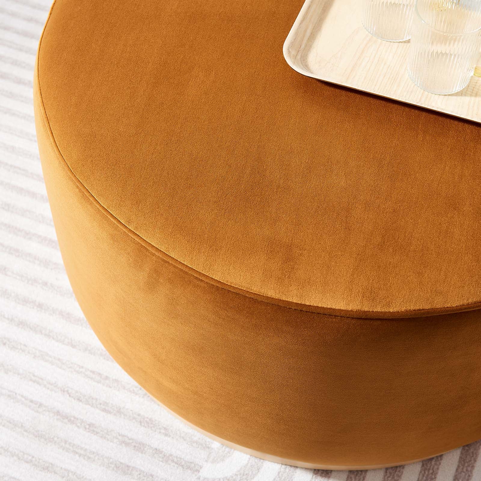 Tilden Large 29" Round Performance Velvet Upholstered Ottoman By Modway - EEI-6648 | Ottomans | Modishstore - 27