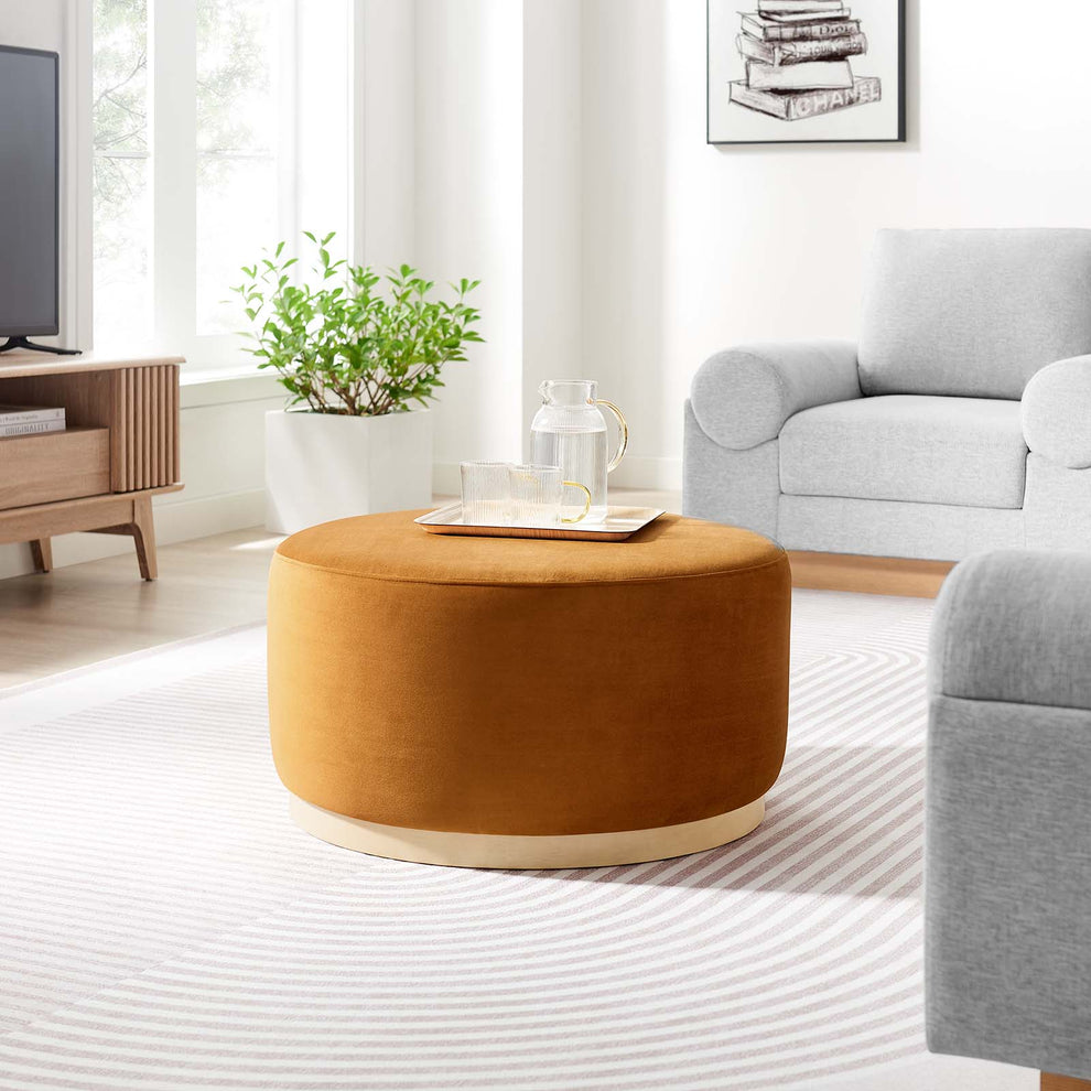 Tilden Large 29" Round Performance Velvet Upholstered Ottoman By Modway - EEI-6648 | Ottomans | Modishstore - 28