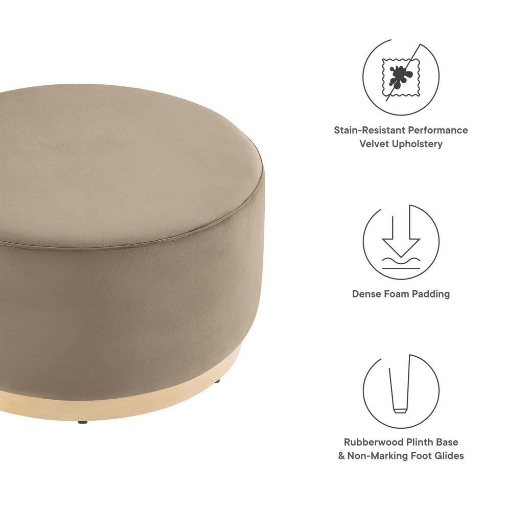 Tilden Large 29" Round Performance Velvet Upholstered Ottoman By Modway - EEI-6648 | Ottomans | Modishstore - 32