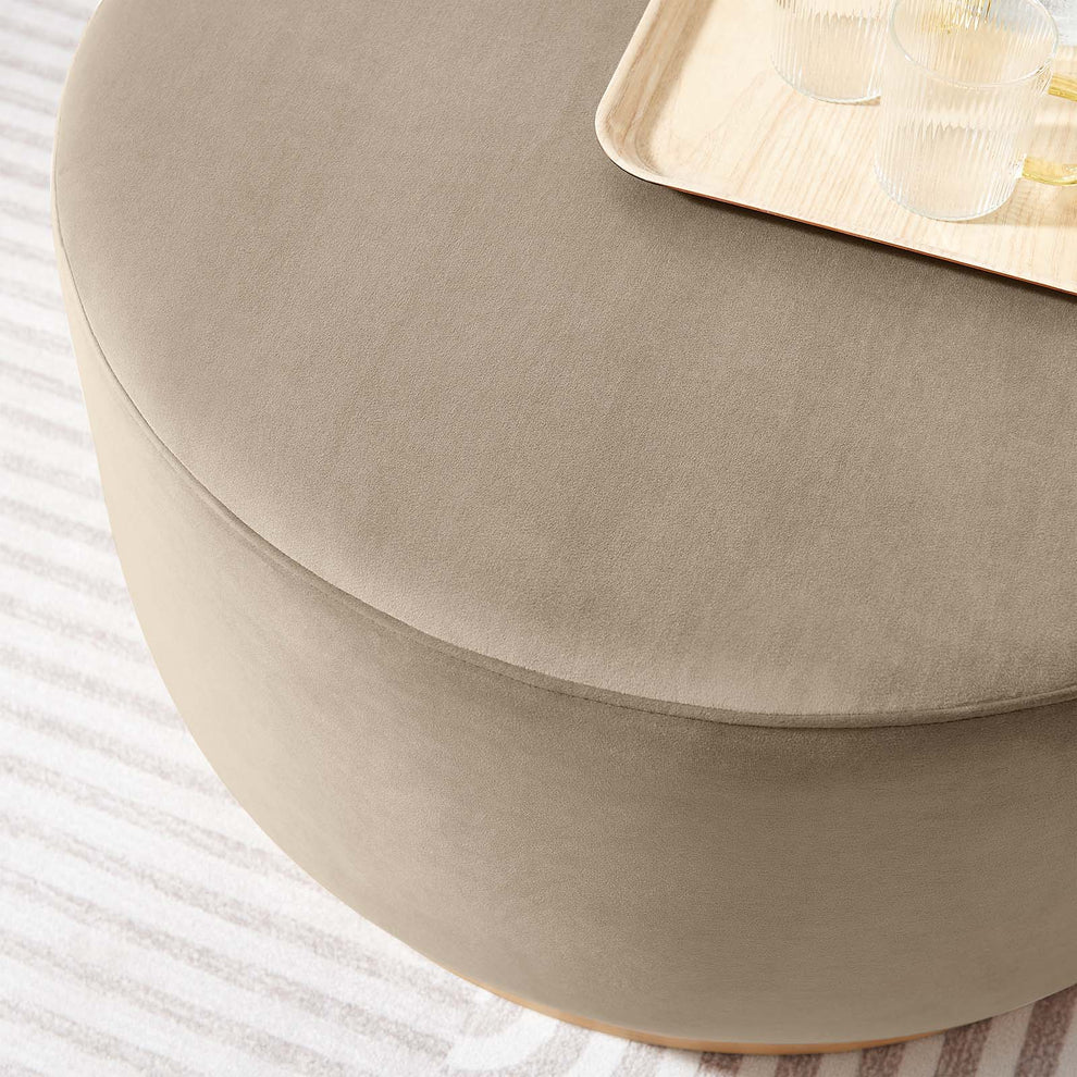 Tilden Large 29" Round Performance Velvet Upholstered Ottoman By Modway - EEI-6648 | Ottomans | Modishstore - 34
