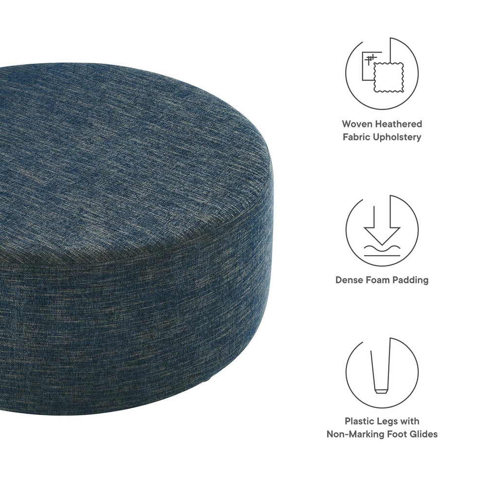 Callum Large 38" Round Woven Heathered Fabric Upholstered Ottoman By Modway - EEI-6649 | Ottomans | Modishstore - 5