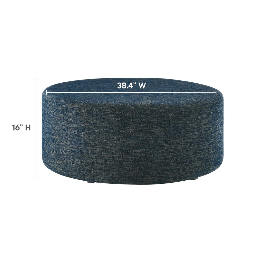 Callum Large 38" Round Woven Heathered Fabric Upholstered Ottoman By Modway - EEI-6649 | Ottomans | Modishstore - 6