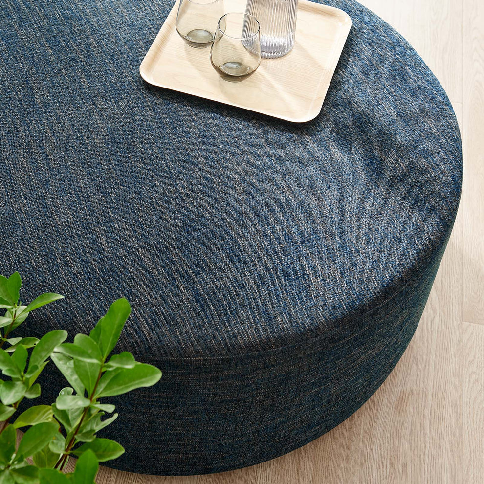 Callum Large 38" Round Woven Heathered Fabric Upholstered Ottoman By Modway - EEI-6649 | Ottomans | Modishstore - 7