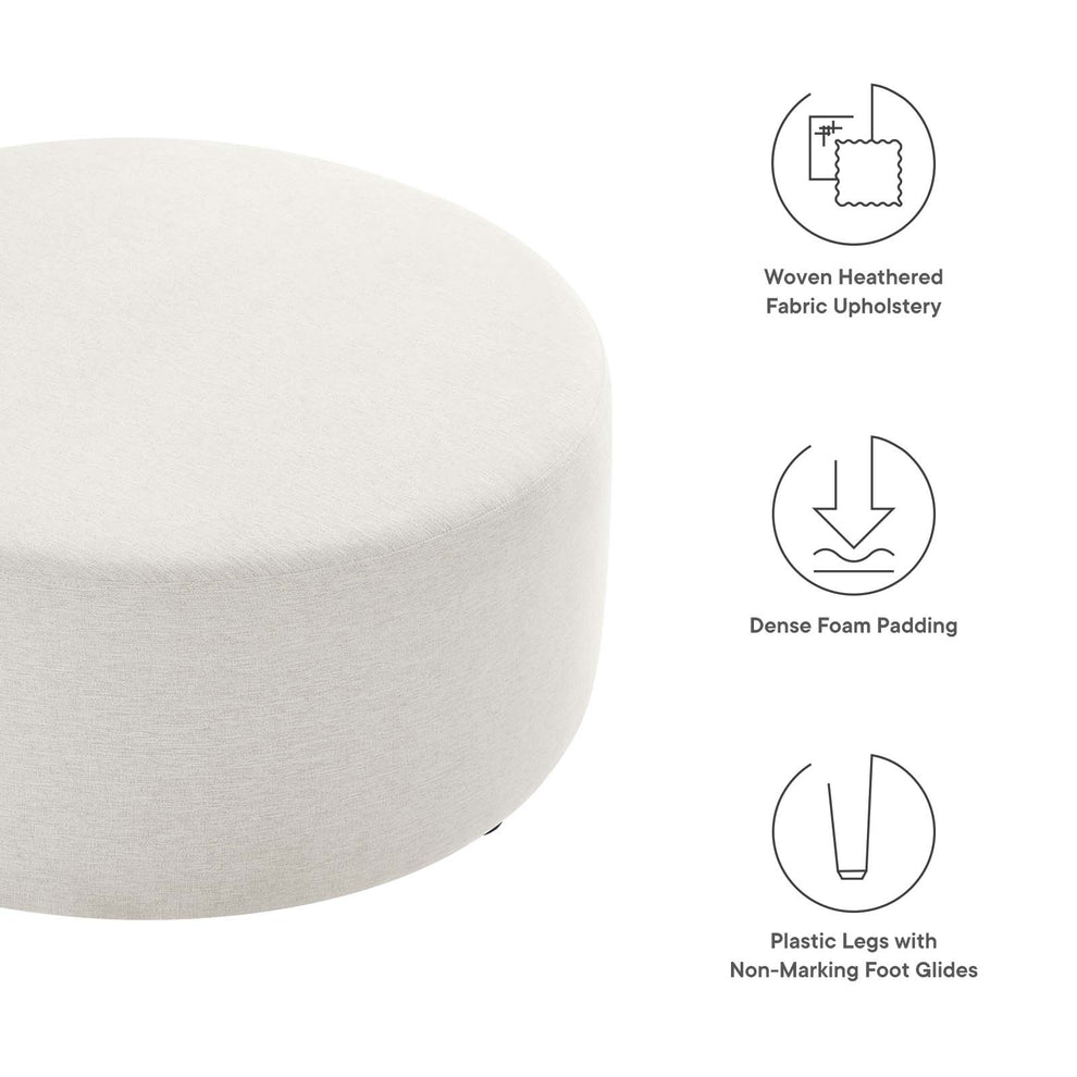 Callum Large 38" Round Woven Heathered Fabric Upholstered Ottoman By Modway - EEI-6649 | Ottomans | Modishstore - 11